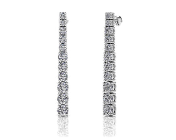 Glistening Diamond Graduated Dangle Drop Earrings Lab-Grown Diamond with 2.08 ct.(finished)