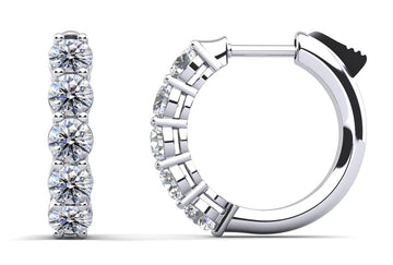 Hypnotic Diamond Hoop Earrings Lab-Grown Diamond with 2.50 ct.(finished) 4mm