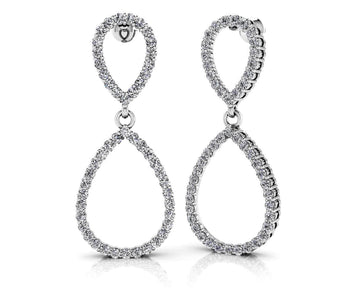 Diamond Figure Eight Earrings Diamond with 1.56 ct.(finished) 1.5mm