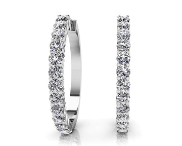 Must Have Diamond Hoop Earrings Diamond with 1.07 ct.(finished) 2.2mm
