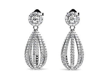 Dreamy Diamond Drop Earrings Lab-Grown Diamond with 2.28 ct.(finished) 1.1mm, 1.7mm, 2.5mm
