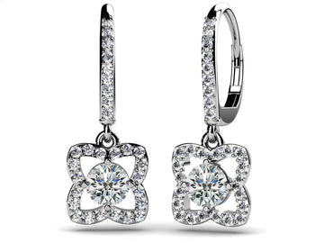 Blossom Diamond Drop Earrings Lab-Grown Diamond with 1.46 ct.(finished) 1.2mm, 5mm