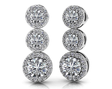 Past Present Always Diamond Earrings Lab-Grown Diamond with 2.83 ct.(finished) 1.1mm, 3.7mm, 5.7mm