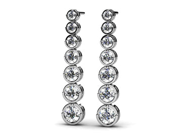 Single Strand Diamond Earrings Lab-Grown Diamond with 1.54 ct.(finished)