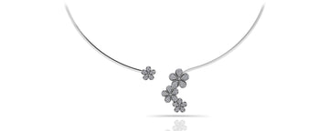 Diamond Flower Choker Lab-Grown Diamond with 0.76 ct.(finished) 1mm, 1.3mm