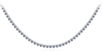 Timeless Three Prong Riviera Diamond Tennis Necklace Lab-Grown Diamond with 19.95 ct.(finished) 3.7mm