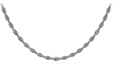 Rounds and Ovals Diamond Necklace Lab-Grown Diamond with 19.01 ct.(finished) 5x3mm, 1.7mm