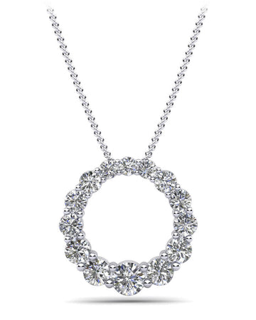 Graduated Brilliant Diamond Pendant Lab-Grown Diamond with 1.89 ct.(finished)