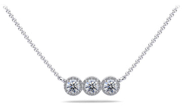 Triple Brilliance Diamond Necklace Lab-Grown Diamond with 1.74 ct.(finished) 1mm, 5mm
