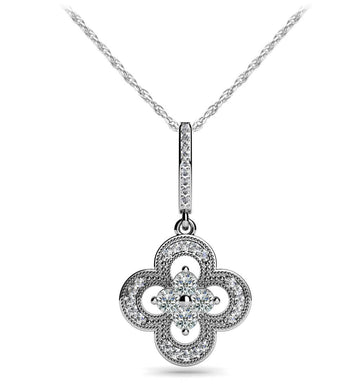 Lucky Four Diamond Pendant Lab-Grown Diamond with 0.60 ct.(finished) 1.1mm, 3.0mm