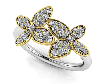 Sparkling Butterfly Diamond Ring Lab-Grown Diamond with 0.35 ct.(finished)