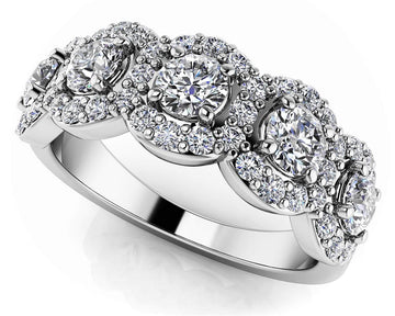 Charming Flowers Anniversary Band Lab-Grown Diamond with 1.08 ct.(finished) 1.3mm, 3.2mm