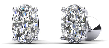 Oval Opulence Diamond Stud Earrings Lab-Grown Diamond with 2.00 ct.(finished) 7x5mm