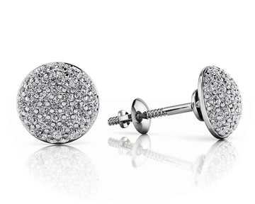 Pave Set Diamond Earrings Lab-Grown Diamond with 0.51 ct.(finished) 1mm, 1.1mm, 1.3mm