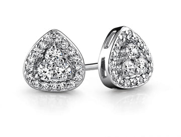 Triangular Diamond Studs Diamond with 0.41 ct.(finished) 1mm, 2.2mm
