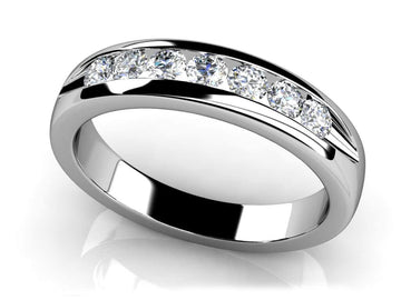 Seven Diamonds Channel Wedding Band Lab-Grown Diamond with 0.53 ct.(finished) 2.7mm