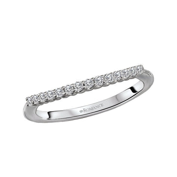 Orbelle Curved Diamond Wedding Band in 14K White Gold with Lab Grown Diamonds