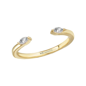 Orbelle Open Cuff Diamond Wedding Ring - 14K Yellow Gold Marquise Cut