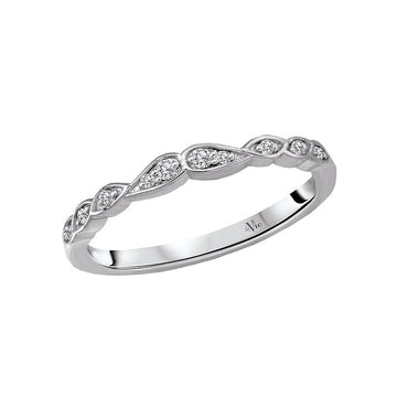 Glemera Scalloped Matching Band - 14K White Gold Diamond Ring