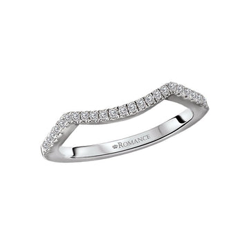 Orbelle 14K White Gold Curved Diamond Wedding Band