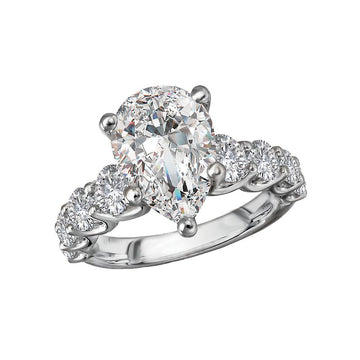 Bandora 14K White Gold Pear Shaped Lab Grown Diamond Engagement Ring