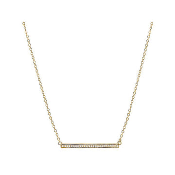 Luxora 14K Yellow Gold Diamond Bar Necklace | Adjustable Cable Chain