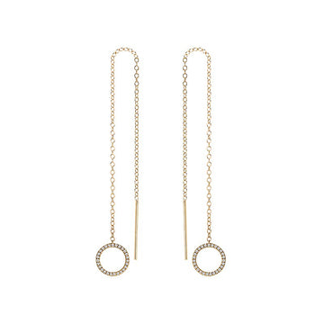 Luxora 14kt Yellow Gold Diamond Circle Threader Earrings