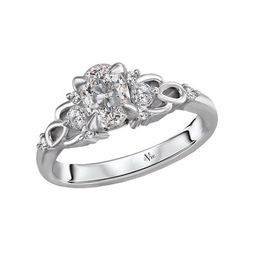 Glemera Bandora 14K White Gold Semi-Mount Diamond Engagement Ring