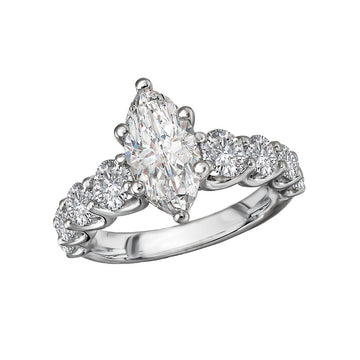 Bandora 14K White Gold Lab Grown Diamond Marquise Semi-Mount Engagement Ring