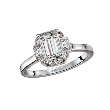 Orbelle Halo Diamond Engagement Ring | 14K White Gold Semi-Mount