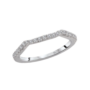 Glemera Curved Matching Wedding Band with Round Diamonds in 14K White Gold