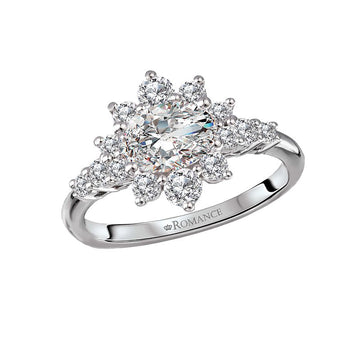 Orbelle Halo Oval Diamond Engagement Ring in 14K White Gold