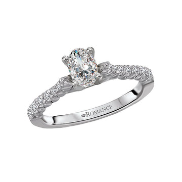 Bandora Oval 14K White Gold Diamond Engagement Ring