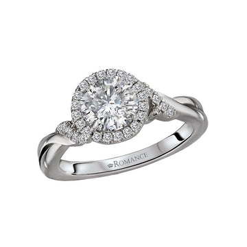 Orbelle Halo Lab Grown Diamond Semi-Mount Engagement Ring in 14K White Gold