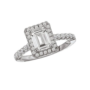 Glemera Halo Diamond Wedding Ring Semi-Mount in 14K White Gold