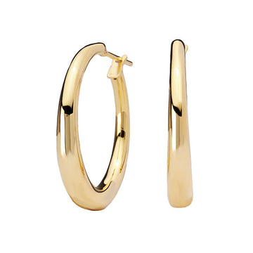 Luxora Italian 14kt Yellow Gold Hollow Hoop Earrings 30mm