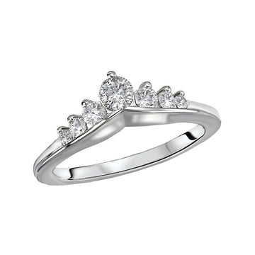 14K White Gold Nesting Wedding Ring with Lab Grown Diamond Crown