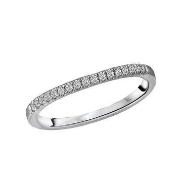 Glemera Matching Wedding Band in 14K White Gold with Round Faceted Diamonds