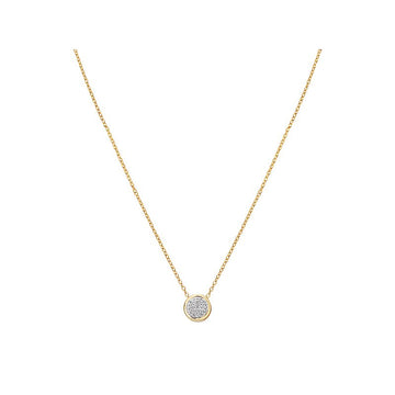 Luxora 14K Yellow Gold Diamond Circle Pendant Necklace, 1/10 CTW