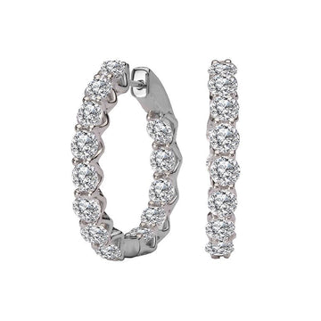 Luxora 14K Yellow Gold In/Out Diamond Hoop Earrings