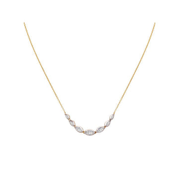 Luxora Lab Grown Diamond Marquise Fashion Necklace in 14kt Yellow Gold