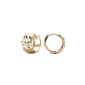 Luxora 14K Yellow Gold Diamond Cut Hoop Earrings