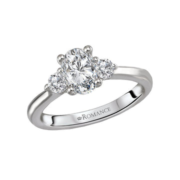 Orbelle Petite 3-Stone Semi-Mount Diamond Ring in Two Tone Gold