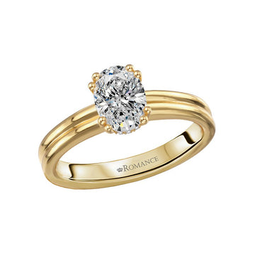 Orbelle 14K Yellow Gold Double Band Oval Diamond Engagement Ring