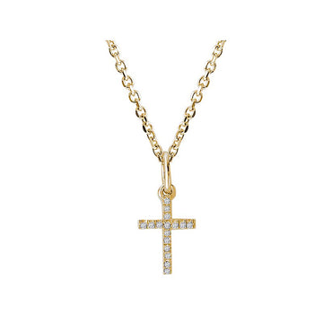 Luxora Diamond Cross Pendant in 14K Yellow Gold