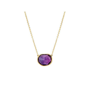 Luxora Amethyst Gemstone Pendant Necklace in 14K Yellow Gold