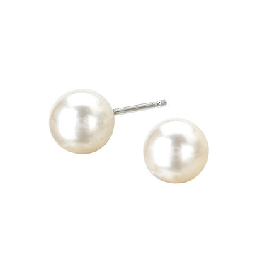 Luxora White Gold Freshwater Pearl Stud Earrings