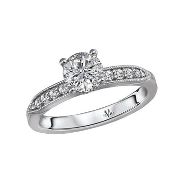 Glemera Bandora 14K White Gold Diamond Engagement Semi-Mount Ring