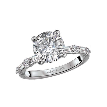 Platinum Orbelle Diamond Semi-Mount Engagement Ring