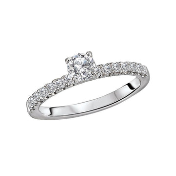 Glemera Diamond Semi-Mount Engagement Ring | 14K White Gold Solitaire Ring